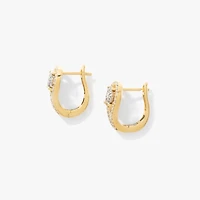 Diamond Cluster Earrings in 10K Yellow and White Gold (0.63 ct tw)