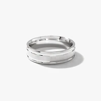 Men's Wedding Band in 10K White Gold - Size 10