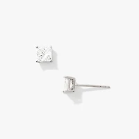 Lab Grown Princess Cut Diamond Stud Earrings in 14K White Gold (0.75 c