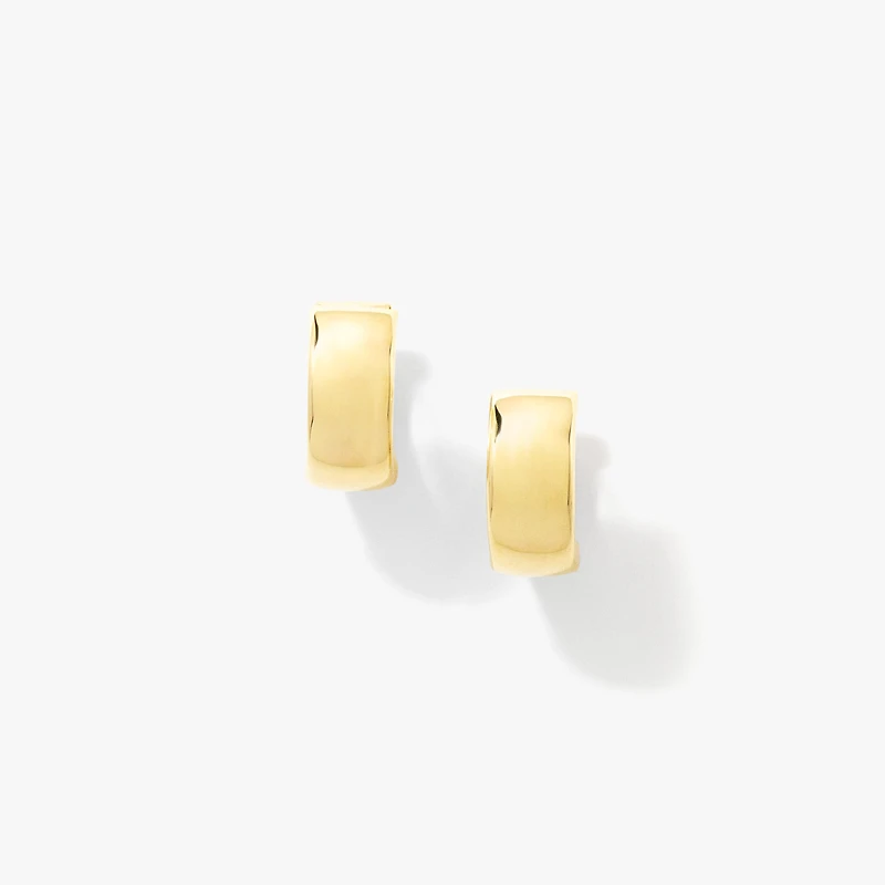 4.5mmx12.5mm Huggie Earrings in 10K Yellow Gold