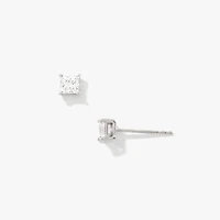 Lab Grown Princess Cut Diamond Stud Earrings in 14K White Gold ( 0.50
