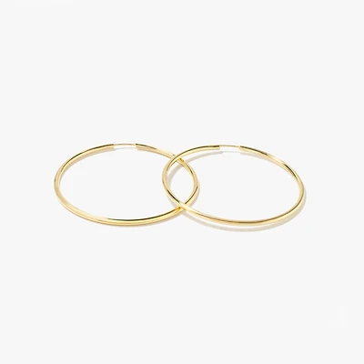1.6x40mm Sleeper Earrings in 10K Yellow Gold