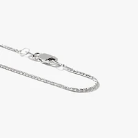 10K White Gold Diamond Cut Round 1.00mm Wheat Chain (20")