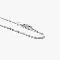 10K White Gold Diamond Cut Round 1.00mm Wheat Chain (18")