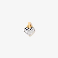 Diamond Cut Heart Pendant in 14K Yellow and White Gold