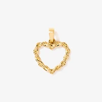 Open Heart Braided Pendant in 10K Yellow Gold