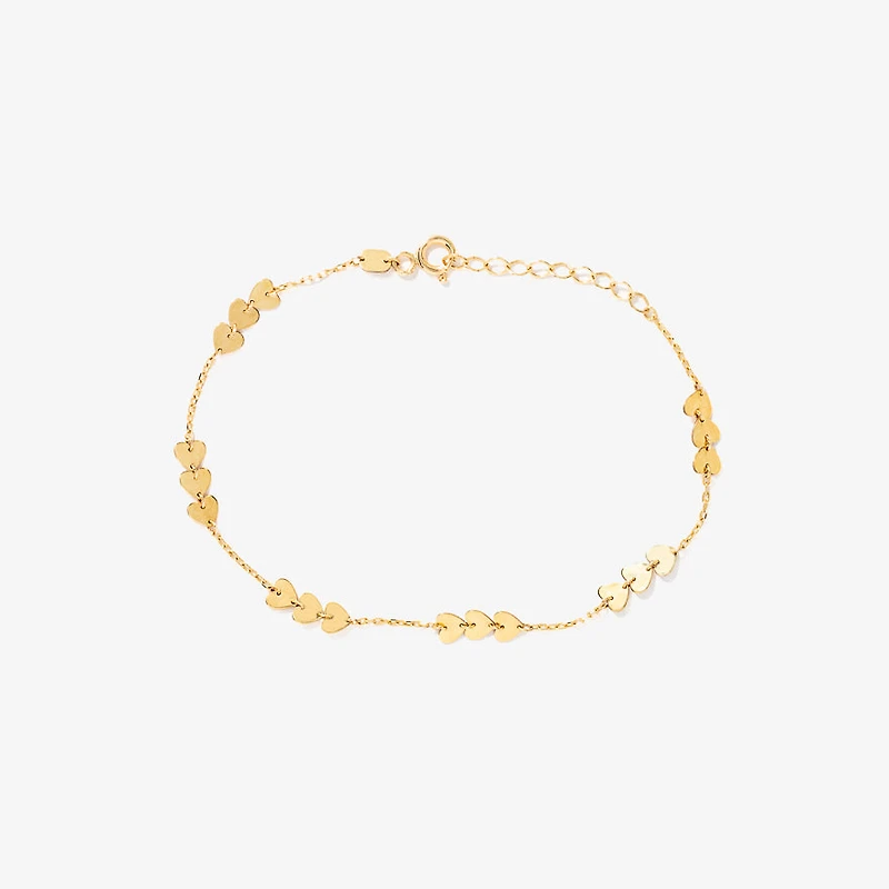 Heart Bracelet in 10K Yellow Gold