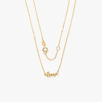 10K Yellow Gold "Love" Script Necklace