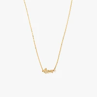 10K Yellow Gold "Love" Script Necklace