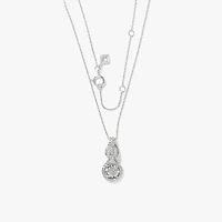 Diamond Cluster Necklace in 10K White Gold (0.31 ct tw)