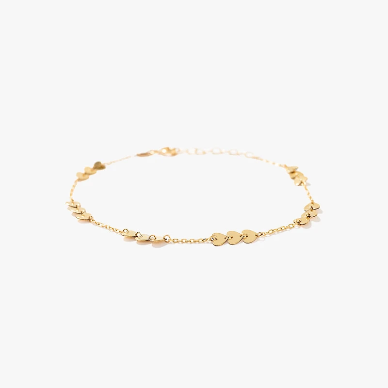 Heart Bracelet in 10K Yellow Gold
