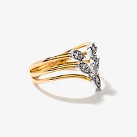 Diamond Cluster Ring 10K Yellow and White Gold (0.14 ct tw)
