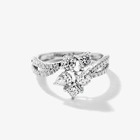 Lab Grown Diamond Cluster Ring 10K White Gold (1.00 ct tw)