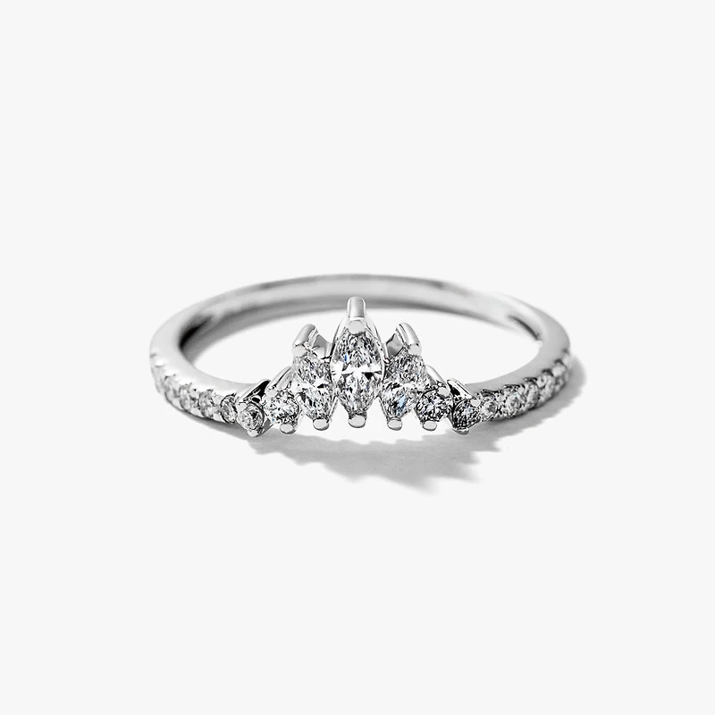 Lab Grown Diamond V Shape Band 14K White Gold (0.33 ct tw)