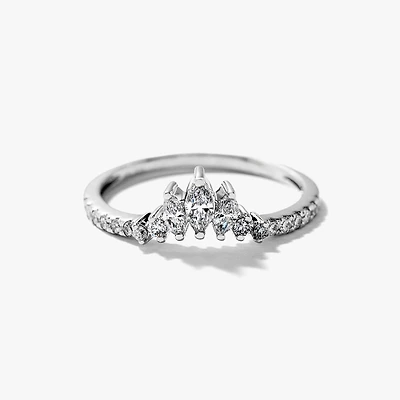 Lab Grown Diamond V Shape Band 14K White Gold (0.33 ct tw)