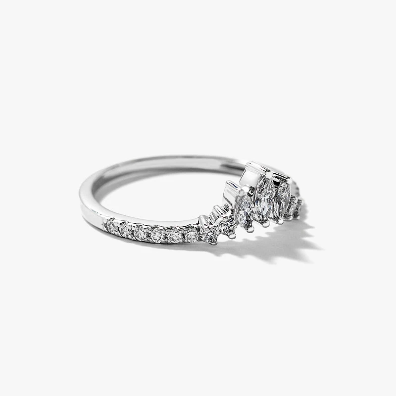 Lab Grown Diamond V Shape Band 14K White Gold (0.33 ct tw)