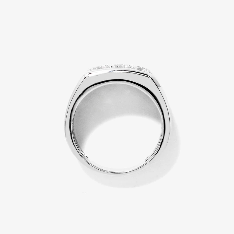 Three Stone Men's Lab Grown Diamond Ring 10K White Gold (1.00 ct tw