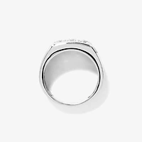 Three Stone Men's Lab Grown Diamond Ring 10K White Gold (1.00 ct tw