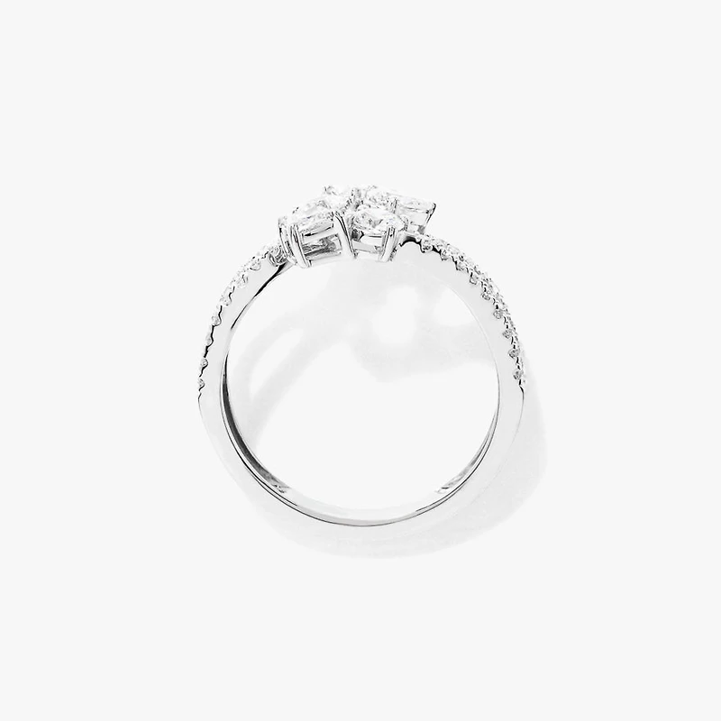 Lab Grown Diamond Cluster Ring 10K White Gold (1.00 ct tw)