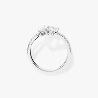 Lab Grown Diamond Cluster Ring 10K White Gold (1.00 ct tw)