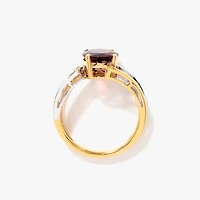 Garnet Ring 10K Yellow and White Gold