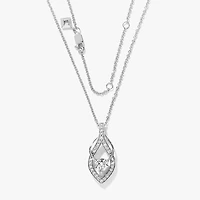 Lab Grown Diamond Cluster Necklace in 10K White Gold (0.90 ct tw)
