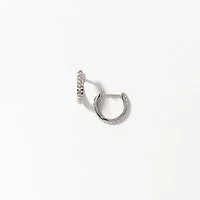 Pyramid Huggie Hoop Earrings in 10K White Gold