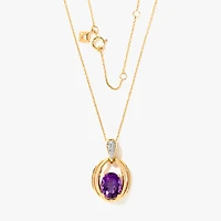 Amethyst Pendant Necklace in 10K Yellow Gold