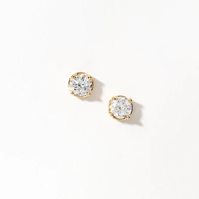 Lab Grown Diamond Stud Earrings in 14K Yellow Gold (2.00 ct tw)