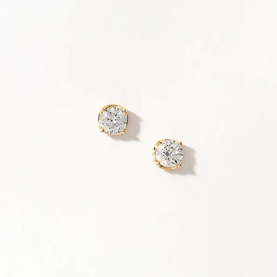 Lab Grown Diamond Stud Earrings in 14K Yellow Gold (1.50 ct tw)