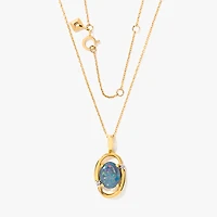 Dark Opal Necklace in 10K Yellow Gold