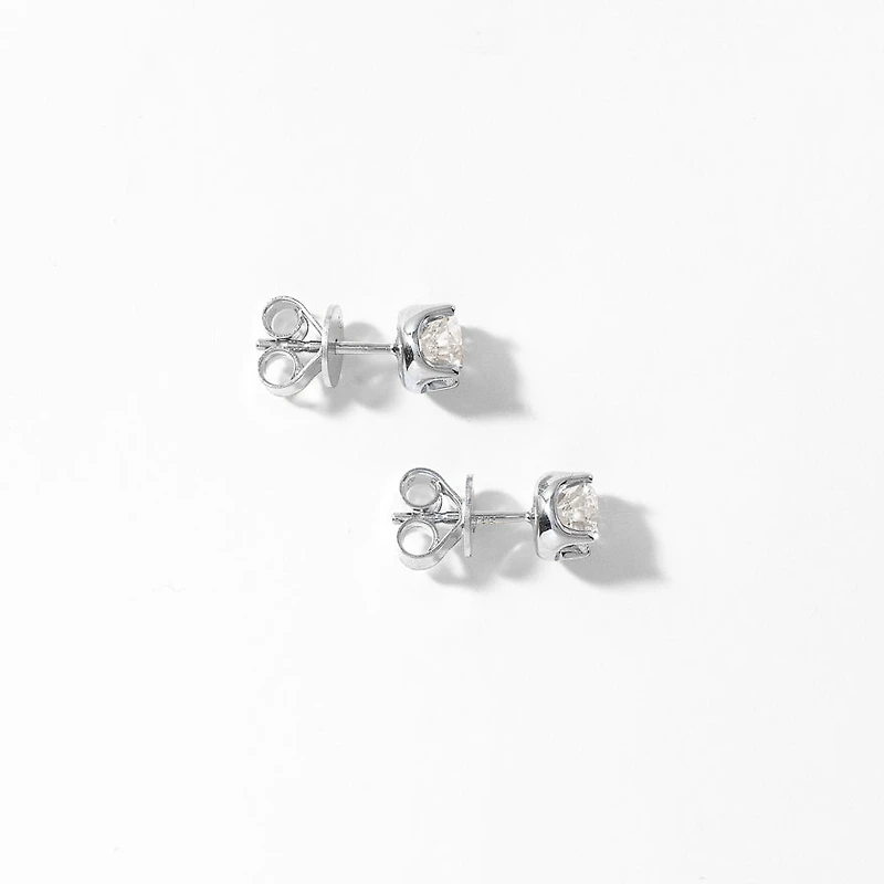 Lab Grown Diamond Stud Earrings in 14K White Gold (1.00 ct tw)