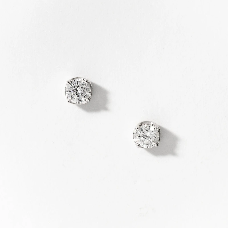 Lab Grown Diamond Stud Earrings in 14K White Gold ( ct tw