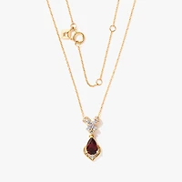 Garnet Necklace in 10K Yellow Gold