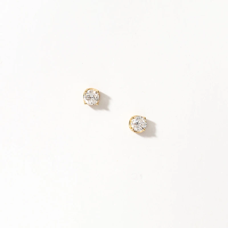 Lab Grown Diamond Stud Earrings in 14K Yellow Gold (0.50 ct tw)