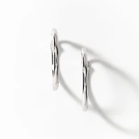 2x24mm Tube Hoop Earrings in 14K White Gold