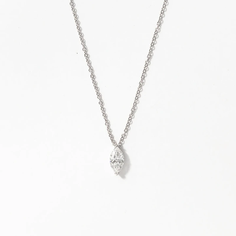 Lab Grown Marquise Diamond Necklace in 14K White Gold (0.50 ct tw)