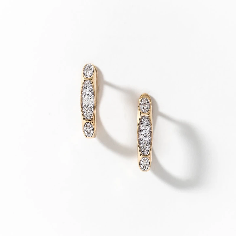 J Hook Diamond Earrings in 10K Yellow Gold (0.25 ct tw)