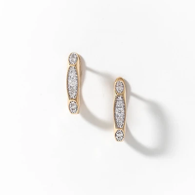 J Hook Diamond Earrings in 10K Yellow Gold (0.25 ct tw)