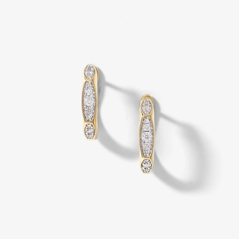 J Hook Diamond Earrings in 10K Yellow Gold (0.25 ct tw)