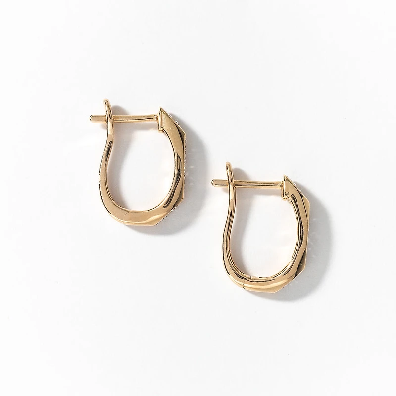 J Hook Diamond Earrings in 10K Yellow Gold (0.25 ct tw)
