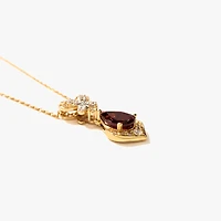 Garnet Necklace in 10K Yellow Gold