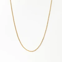 10K Italian Yellow Gold 1.15mm Diamond Cut Rolo Chain in 16"