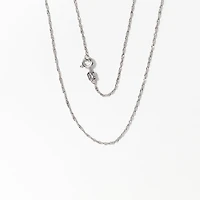 10K White Gold 1.0mm Singapore Chain (14")