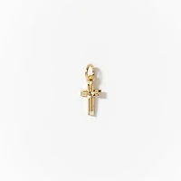 Diamond Cut Cross Pendant in 10K Yellow Gold
