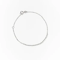 Diamond Cut Bead Bracelet in 10K White Gold