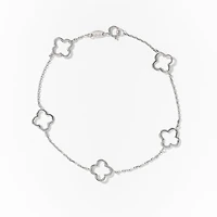 Flower Bracelet in 10K White Gold