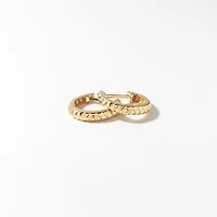 Pyramid Huggie Hoop Earrings in 10K Yellow Gold
