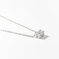 Lab Grown Oval Diamond Necklace in 14K White Gold (0.50 ct tw)