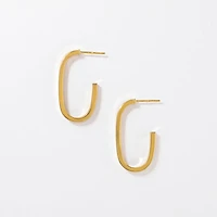 Paperclip Stud Earrings in 10K Yellow Gold